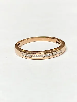 £125.71 • Buy Diamond Solid 10K Rose Gold Engagement Wedding Eternity Matching Band Ring