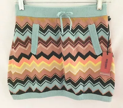 Missoni For Target Chevron Print Blue Brown Orange Knit Skirt - Size 4/5 NWT!  • $8