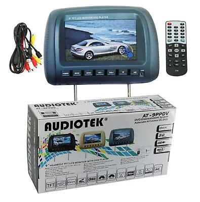 $149.99 • Buy 2x Audiotek 9  Grey Headrest TFT LCD Monitor With DVD System 1x Dvd 1x No Dvd 