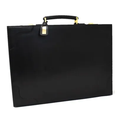 Authentic Gucci Vintage Leather Attache Case Business Bag Trunk Black • $1460