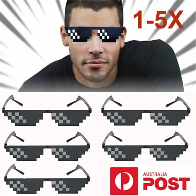 1-5x Pixel Sunglasses Element Second Rectangle Thug Life Mosaic Artifact Coded • $8.89