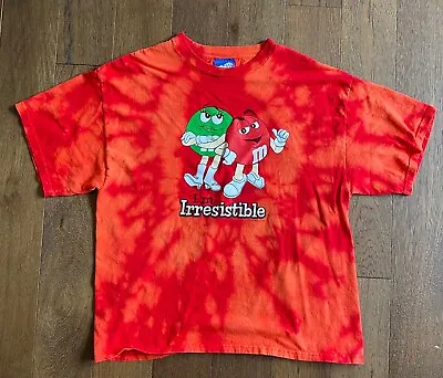 $10 • Buy Red M&M Hand Bleached/Tie-Dye T-Shirt Size X-Large In Great Condition, M&M Candy