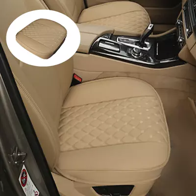 2x Beige Front Row Car Seat Cover PU Leather Full Surrounding Cushion Protector • $54.99