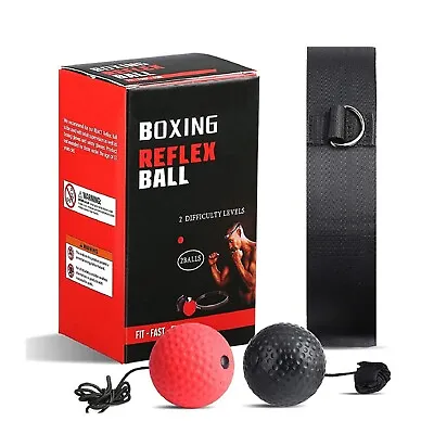 Boxing Fight Ball Punch Exercise Head Band Reflex Speed Training With 2 Balls • $6.19