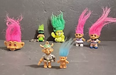 VTG Russ Good Luck Mini Troll 1  Miniature Troll Doll Lot 7 Pink Green Blue Hair • $13.22