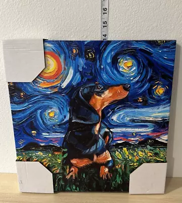 Starry Night Inspired Dachshund Canvas Wall Painting • $19.95