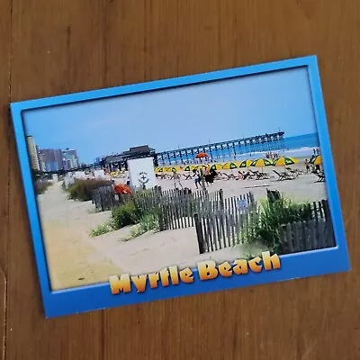 MYRTLE BEACH SOUTH CAROLINA POSTCARD Fishing Pier Ocean Lifeguards Sunbathing • $4.99