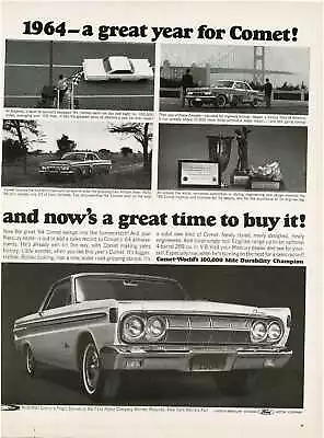 1964 MERCURY Comet White 2-door Coupe Vintage Print Ad 1 • $8.95