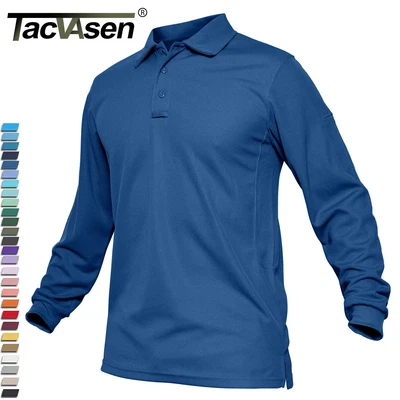£19.18 • Buy Men's Long Sleeve Polo Shirts Jersey Casual Plain T-Shirt Quick Dry Golf Sport T