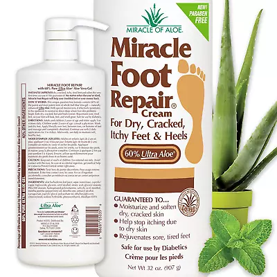 Miracle Foot Repair Cream | 32 Ounce Bottle | Fast Relief For Dry Cracked Feet • $50.39