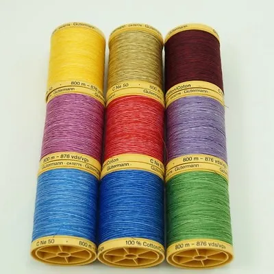 Gutermann Multi Tone Sewing Thread Cotton 800m Reels In 9 Colours (2) • £12