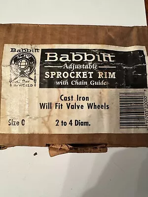 Babbitt Adjustable Sprocket Rim With Chain Guide Size 0 2 To 4 Diam. • $27.30
