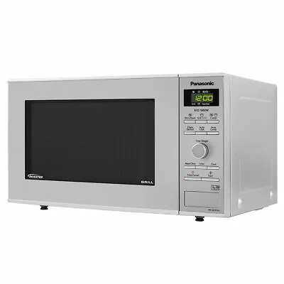 Stainless Steel 23L Round Glass Turntable Inverter Grill Microwave In Silver • £199.97