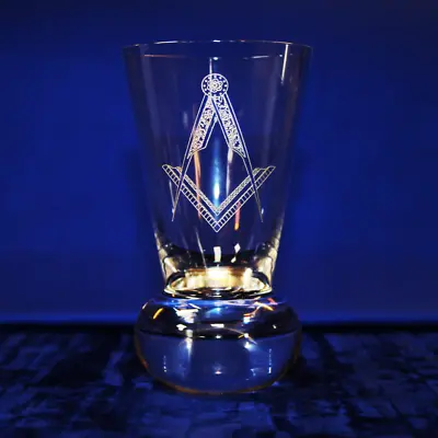 Masonic Firing Glass With Square And Compasses Without  G  FREE ENGRAVING • $35.35