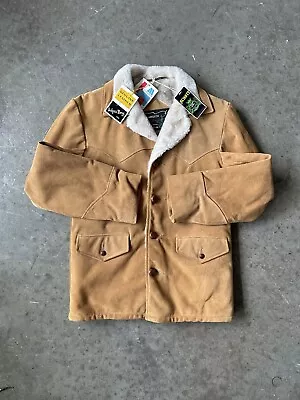 New W/ Tags NOS Vintage Schott Rancher Sherpa Lined Suede Jacket Men's Sz 38 • $250