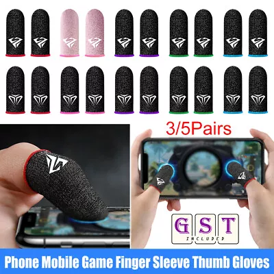 3/5 Pairs Phone Mobile Game Finger Sleeve Thumb Gloves Sweatproof Gamer For PUBG • $7.98