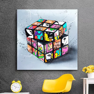 Urban Art Wall Print Stretched Canvas Prints  Abstract Artwork  Decor Rubik • $72.45