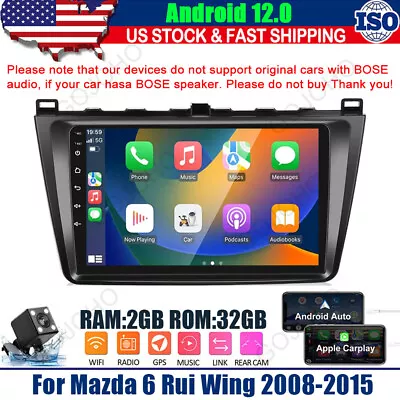 Android 12 Car Stereo 9  For Mazda 6 2008-2015 GPS WIFI Radio Head Unit CarPlay • $128.79