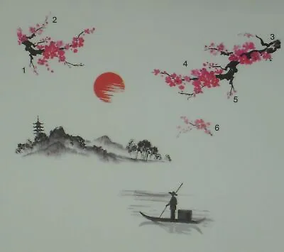 Japanese / Chinese Sakura Pink Cherry Blossom Tree Wall Sticker Decor UK SELLER • £10.99