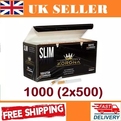 £13.49 • Buy 2*500=1000 Korona  SLIM EMPTY CIGARETTE FILTER TUBES