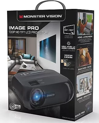 Monster Vision Image Pro 1080P HD TFT LCD Projector 2000 Lumens (MHV1-1051)™ • $77.43