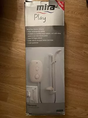 MIRA Play 8.5kW Electric Shower White Start/Stop Button Select & Forget Buttons • £135