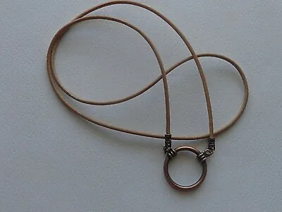28  Unisex Genuine Leather Cord Eyeglass Holder La Necklace Loop Ring Lanyard • $12.99