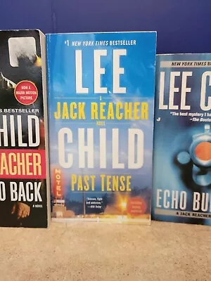 Lee Child Jack Reacher Paperbacks Lot Of 3 Never Go Back Past Tense Echo Burning • $6.19