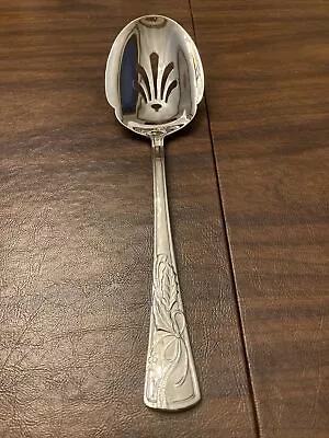 Lenox HOLIDAY Stainless 18/10 Christmas Holly PIERCED SERVING-SPOON OversizedNEW • $19.99