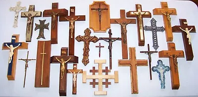 Large Lot Of 24 Rare Antique & Vintage Nuns Convent / Church Crucifixes Cross • $0.99