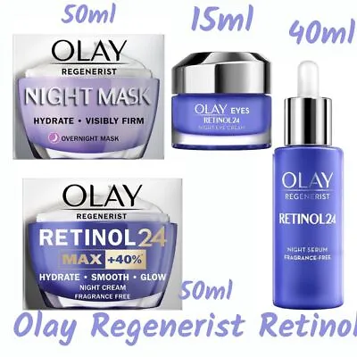 Olay Regenerist Retinol24 Max Night Cream/Retinol24 Night Serum/ Overnight Mask • £14.99