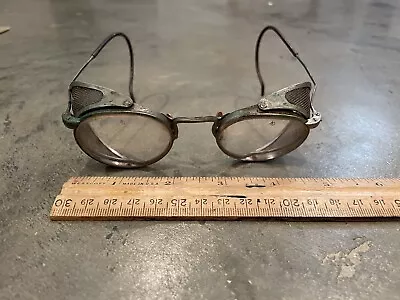 Antique Ful-Vue 1923 Steampunk Safety Shield Glasses Goggles Patina • $40