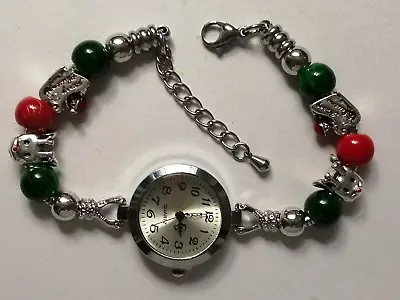 £10.99 • Buy Handmade Silver CHRISTMAS Watch Bracelet With 4 Silver Charms
