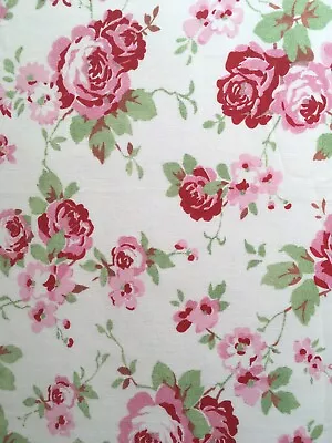 18cm X 156cm Wide IKEA Rosali Rose On Cream Lightweight Cotton Fabric New • £4.69