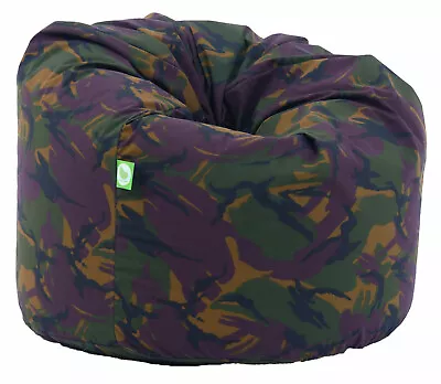 Large Adult Size Army Camo Camouflage Green Bean Bag Gaming Seat With Beans • £29.99