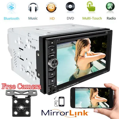 For HD Lens Bluetooth Car Stereo DVD CD Player 6.2  Radio Mirror Link-GPS+Camera • $100.85