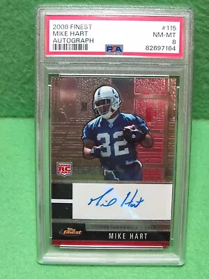 PSA 8 NM-MT - 2008 Mike Hart - Michigan Wolverines Rookie Auto Colts #115 • $29.99