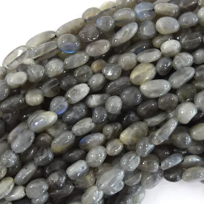 6mm - 8mm Natural Gray Labradorite Pebble Nugget Beads 15.5  Strand • $5.49