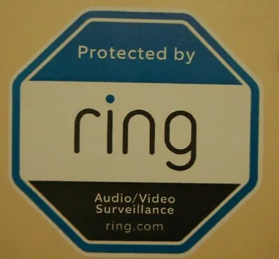 WARNING Ring Doorbell ALERT SECURITY SURVEILLANCE STICKER Video Camera  • $2.59