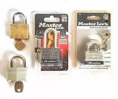 Padlocks Lot Of 4 Master Lock 2 NEW 2 USED With Keys • $16