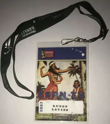 2007 Sheraton Hotels Hawaii Bowl ESPN TV Media Badge Credentials Ticket Stub Pin • $56.99