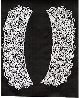 VENISE LACE APPLIQUE-COLLAR VINTAGE DRESS STYLE JEWELRY IVORY  2pcs 1774V • $4.75