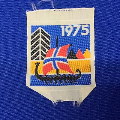 Boy Scout 1975 Norway World Jamboree Contingent Patch Traded @NordJamb75 244B1 • $9.99