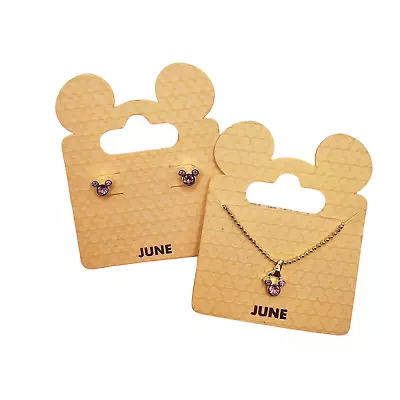 Disney Mickey Mouse June Birthstone Swarovski Crystal Necklace & Earring Set • $12