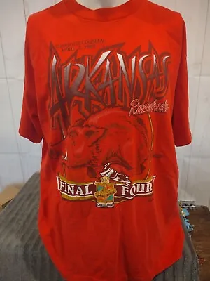 Vintage Arkansas Razorbacks 1994 Final 4 Charlotte Coliseum Shirt Mens USA Made  • $49.98