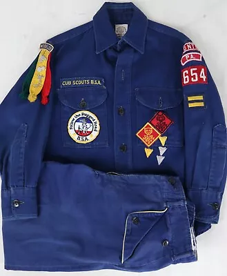 Vintage Cub / Boy Scouts Blue Uniform Pants & Shirt Masontown PA Troop 654 • $27.97