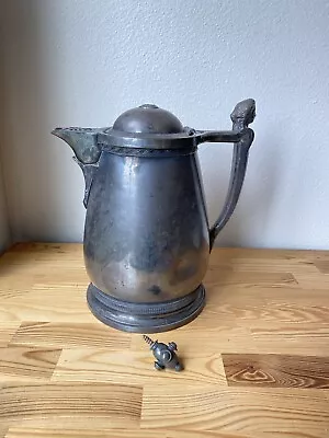 ATQ MERIDEN B. CO Silver Plate Double Wall Ice Pitcher 1868 Nouveau Victorian • $50