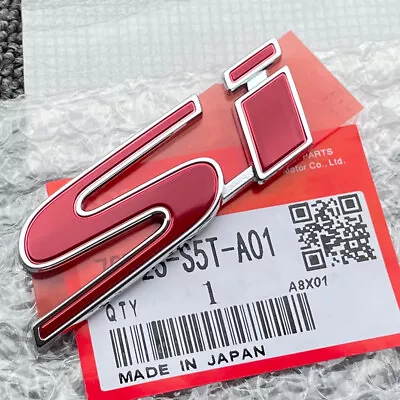 GENUINE OEM Red Si Emblem For Honda Civic 2Dr 4Dr Trunk Rear Badge Sticker Decal • $17.55