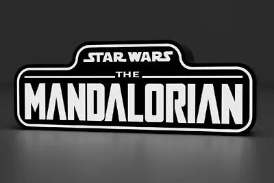 Star Wars LED Light Box Illuminating Galactic Display Sign Star Wars Mandalorian • £64.99