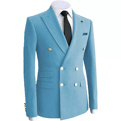 Double Breasted Mens Suits Blazer Jackets Coats Tuxedo Lapel Wedding Groomsman++ • $42.49